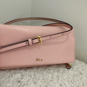Ralph Lauren Blush Leather Clutch. New